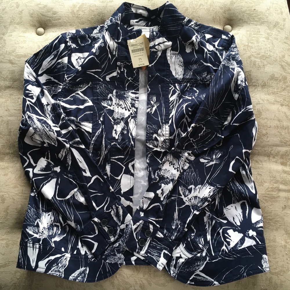 Coldwater Creek Floral Shadow Print Jacket PS